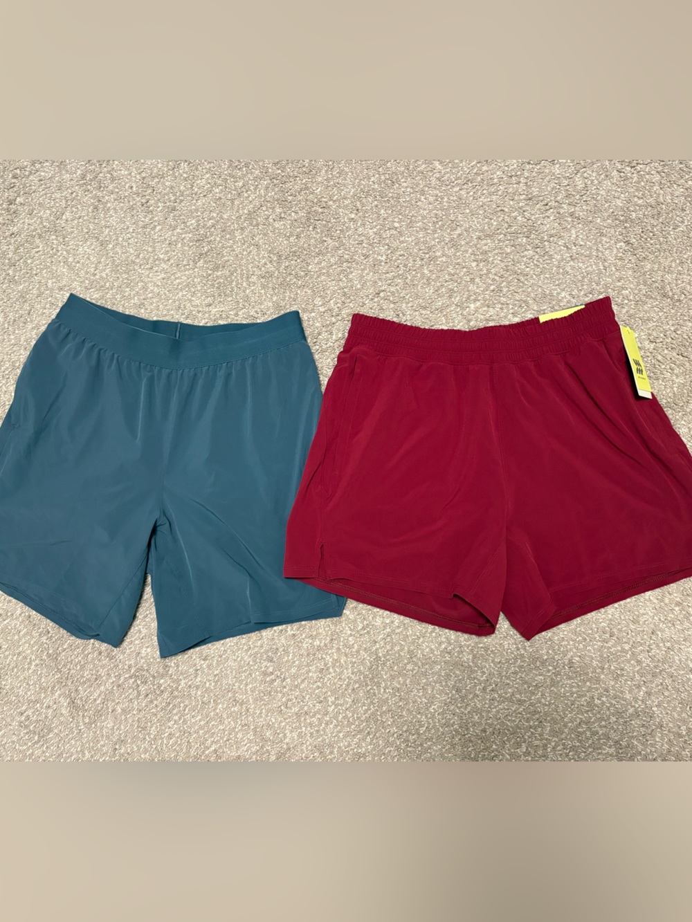 Two Men’s All In Motion Athletic Shorts - Blue & Deep Red